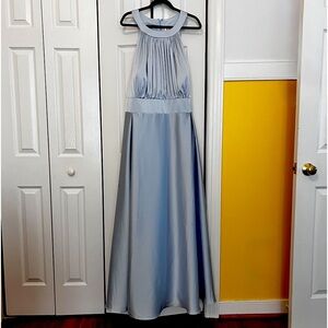 NWOT AW Bridal Melanie Dress, Halter Neckline, A-line, Satin Charmeuse, Size 28